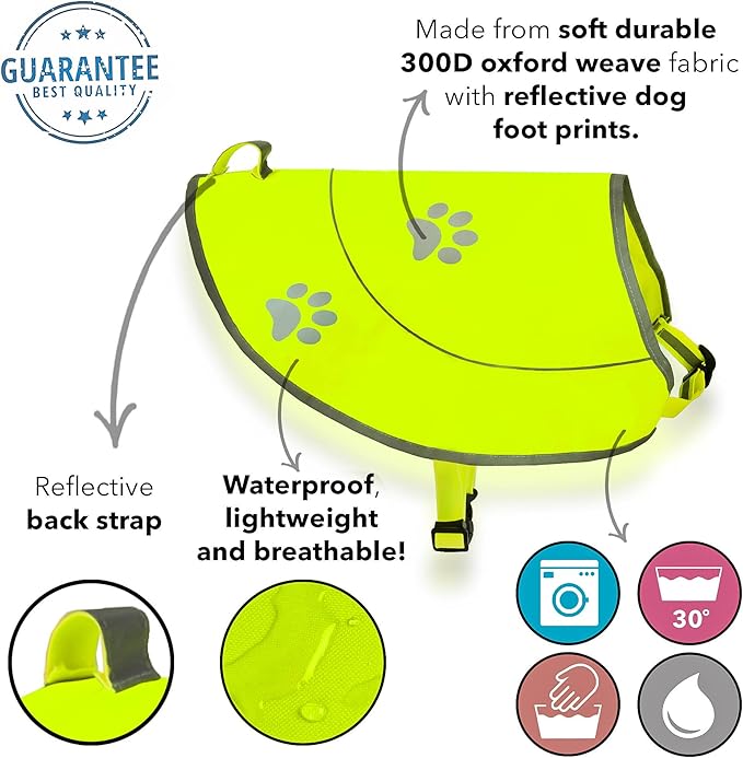 Dog Hunting Vest Reflective Dog Vest - Dog Safety Vest with Elastic Strap, Comfortable Dog Reflective Vest, Reflective Dog Safety Jacket High Visibility Vest for Dogs