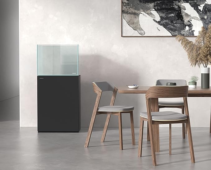 LANDEN Aquarium Wooden Stand and Cabinet for up to 30 Gal Tank, Fish Reptile Sea Salt WaterTank Stand, Nano Foam Leveling Mat Included, W23.6xD17.7xH31.5 in, Wooden Matte Black Painted(Stand Only)