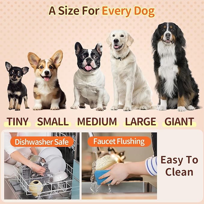 Dog Treat Dispenser Toy Interactive, Frozen Treat Toy Reduces Anxiety, Chew Toys for Aggressive Chewers, Birthday Enrichment Toy, Dog Treat Toys to Keep Them Busy for All Breeds