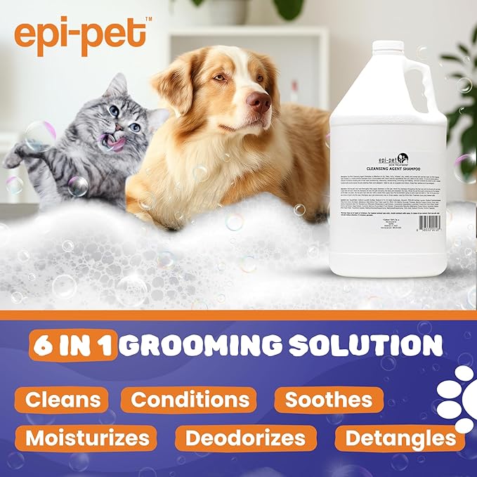 Puppy Safe 6in1 Pet Shampoo, Shampoo for Dogs with Deshedding Coat, Dry Itchy Skin, Hypoallergenic and Sensitive Skin, Scented Vanilla and Lavender (1 Gallon (Pack of 2), 1 Gallon (128 Fl oz))