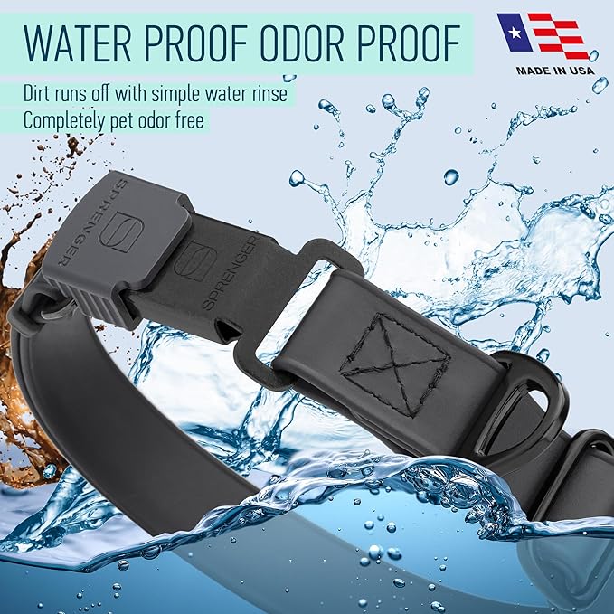 Dogline Biothane Waterproof Dog Collar with Herm Sprenger Stainless Steel Quick Release Buckle – Heavy Duty Tactical Durable Collar for Dogs – Comfortable and Safe Pet Collar, W 3/4" L 12-19", Black