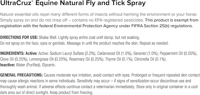 UltraCruz Equine Horse Shampoo, Conditioner and Fly & Tick Spray Bundle, 32 oz Each
