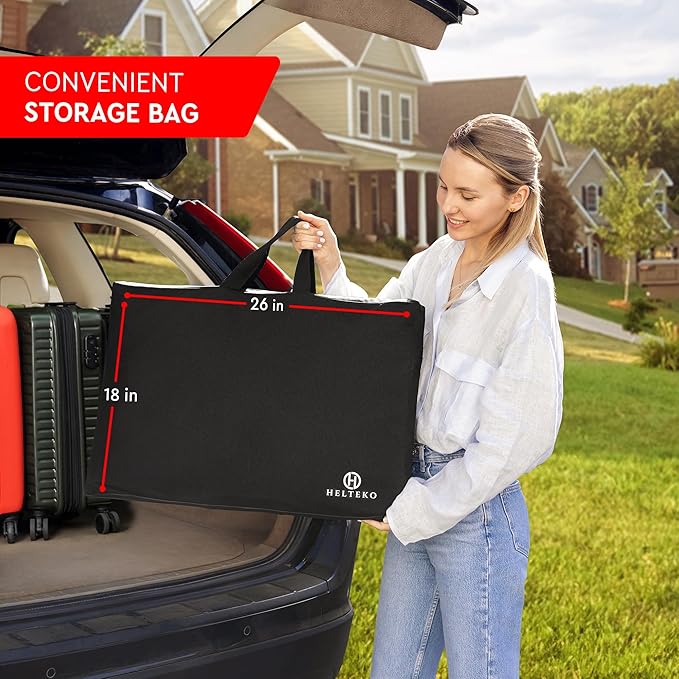 Helteko Back Seat Extender for Dogs - Premium Car Seat Cover with Hard Bottom Holds 400 lbs, Waterproof Hammock for Pet (Black L, for Cars/Mid-Size SUV/Small Truck)