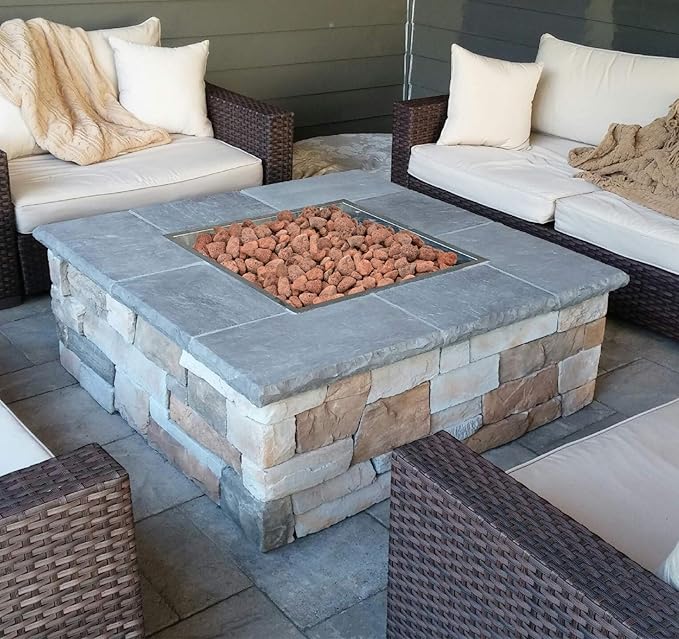 Mr. Fireglass 10 Pounds Lava Rocks Red Natural Stone Granules for Gas Fire Pit Fireplace & Gas Log Set - Decorative Landscaping Rocks for Indoor and Outdoor Use, 0.8" - 1.2" Sized