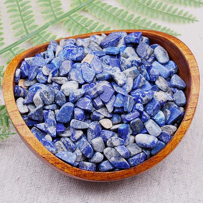 WAYBER 2 Lbs/920g Deep Blue Lapis Lazuli Pebbles Irregular Decorative Stones Natural Crystal Rock Gravel for Aquarium/Fish Turtle Tank/Succulent Plants/Air Plants Decoration (Fill 1.8 Cups)