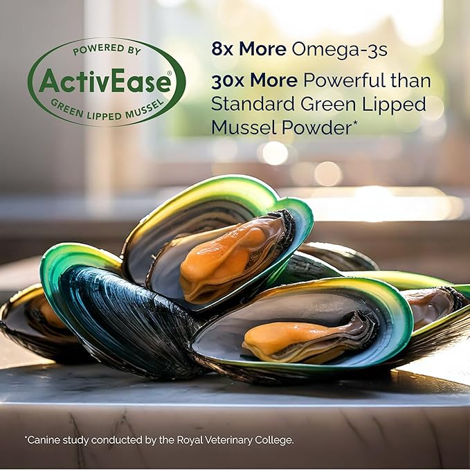 YuMOVE Hip & Joint Supplement for Dogs with Glucosamine, Hyaluronic Acid, Green Lipped Mussel & Omega 3 Joint Supplement - Regular and Advanced Strength (60ct, Chewable Tablets)