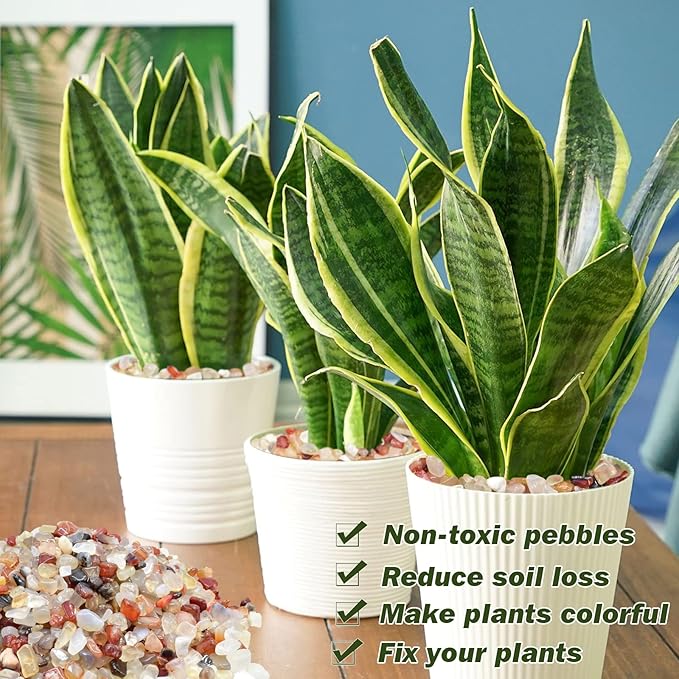 Halatool Crystal Pebbles 4 LB Bulk Bag 0.27"- 0.79" Natural Landscaping Pebbles Aquarium Gravel Decorative Polished Stone Suitable for Plants Home Decoration DIY Handmade Fish Tanks Vase Filler