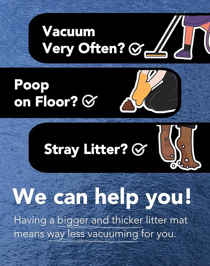 Lukamoo® Cute Cat Litter Mat (30’’x20’’), Large/L, for Kitty Litter & Cute Cat Litter Box, Litter Trapping Mat (Brown Tabby)