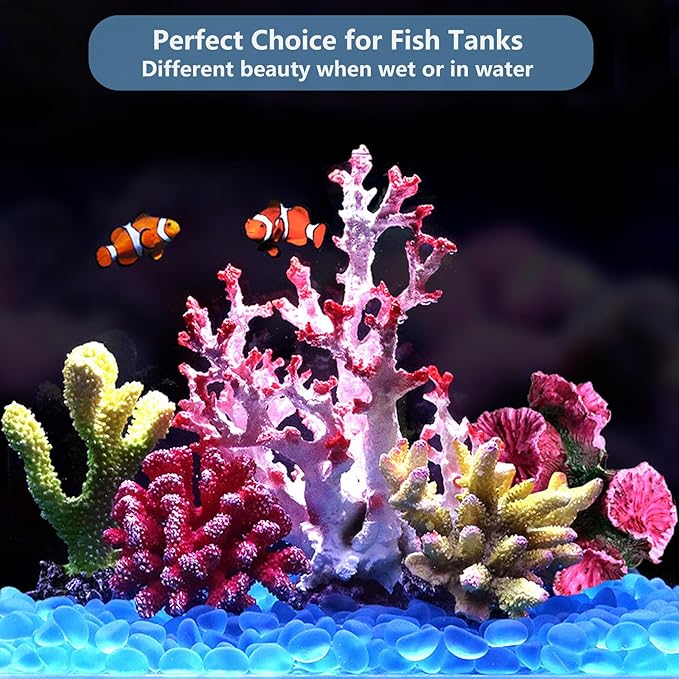 Sea Glass Stones - 0.9LB Aquamarine Blue Frosted Glass Pebbles Gemstones - Perfect for Aquarium Rocks, Fish Tank Gravel, Vase Fillers, DIY Crafts, and Home Decor