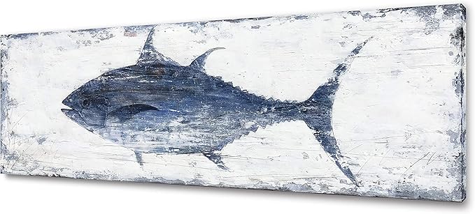 Yihui Arts Decor Abstract Fish Sealife Canvas Wall Art Prints Gallery Wrapped Ready to Hang for Coastal Bedroom Livingroom Office Wall Decoration