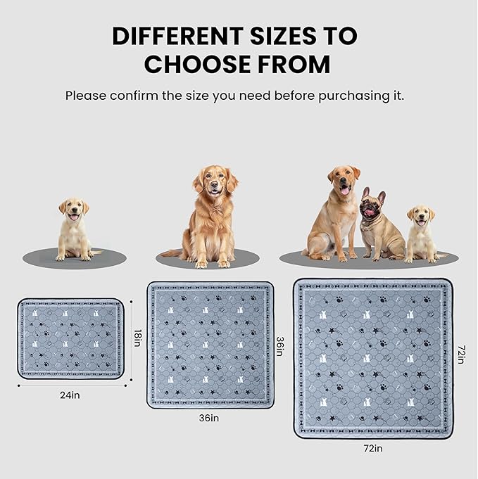 Gardner Pet Washable Dog Pee Pads,18'' x 24'' Non Slip Dog Mats with Great Urine Absorption, Reusable Puppy Pee Pads for Potty Training, 2 Pack