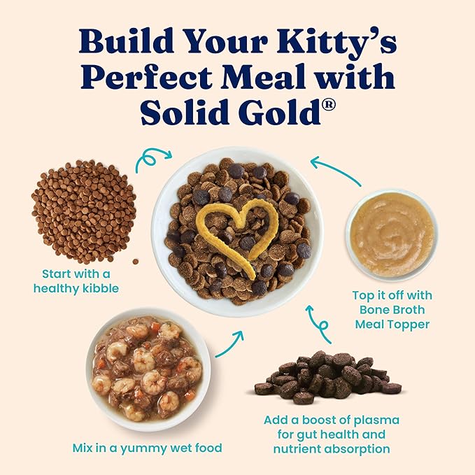 Solid Gold NutrientBoost™ Cat Food Toppers for Cats - High Protein Meal Topper & Crunchy Cat Treats for Indoor Cats w/Vitamins, Minerals & Amino Acids for Gut Health & Immune Support - All Ages - 1lb