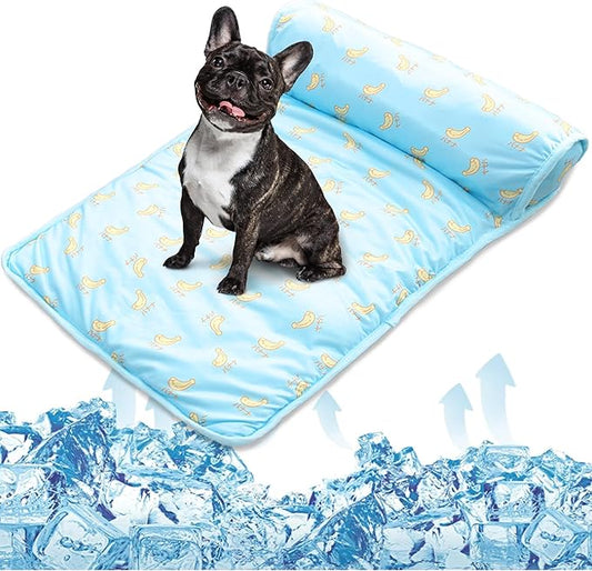 PUMYPOREITY Cooling Dog Mat, Self-Cooling Pad for Dogs & Cats, Blue, Medium, 15.7 x 23.6 x 1.9 inches