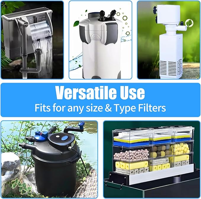 AQUANEAT Aquarium Bio Sponge Filter Media Pad Cut-to-Size Open Cell Foam Sheet for Fish Tank Sump (20" x 20" x 0.5")