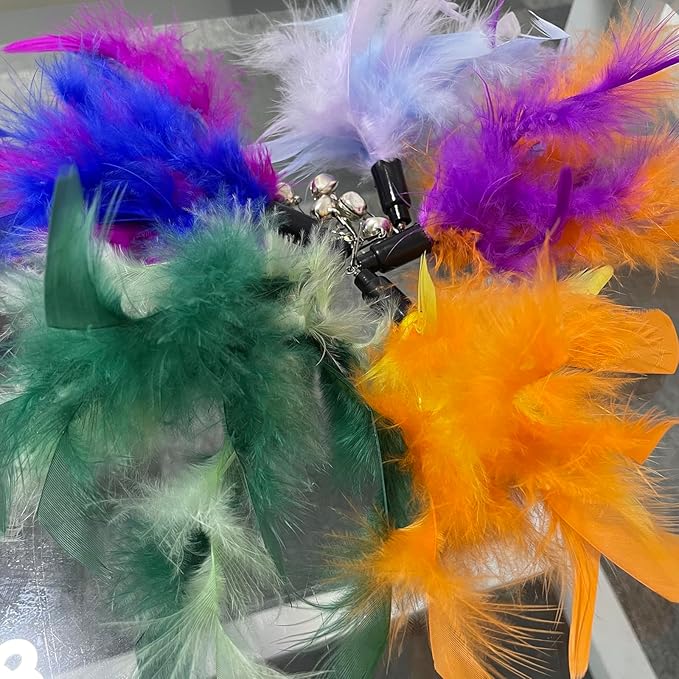 AcceLeah Cat Worm Toy Refills - Assorted Teaser Wand Toys with Bell (11 Pcs)