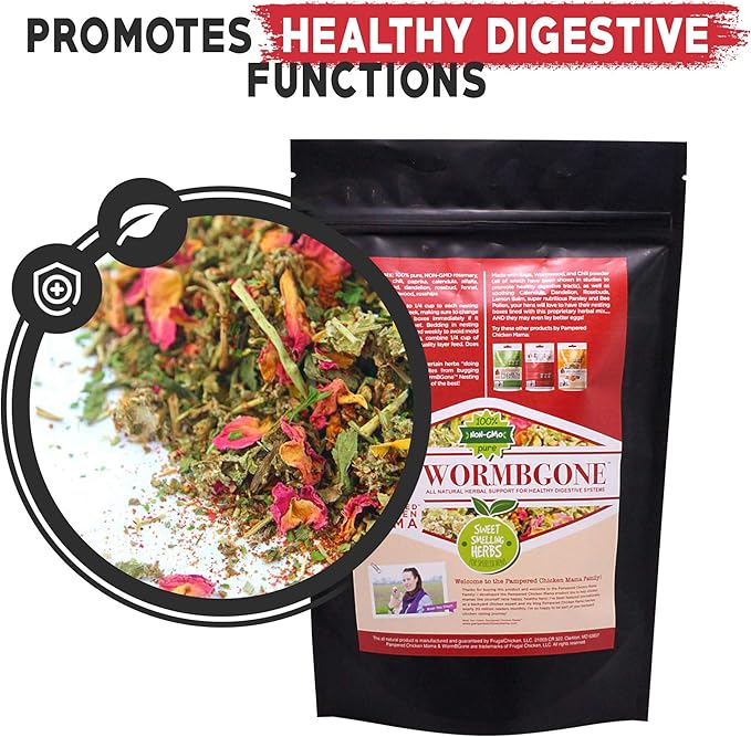 Non-GMO Backyard Chicken Nesting Herbs (4 lb) - Naturally Keep A Clean Coop Your Hens Will Love - Chicken Supplies and Feed WormBGone