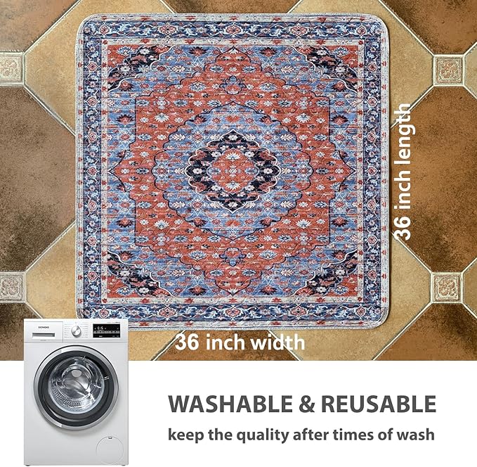 nunubaby Washable Pee Pads for Dogs, Stylish, Non-Slip and Leak-Proof Pee Pads. Reusable Potty Pads for Dogs for Crates and Floors.(Red/Multi, 36" x36")