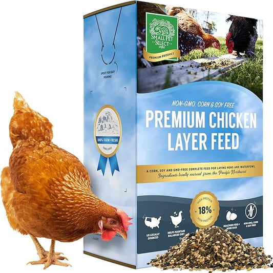 Small Pet Select Chicken Layer Feed Pellets, Food for Chickens and Laying Hens, Poultry and Waterfowl, High Protein and Omega 3, Corn and Soy Free, Non-GMO, 20 lb
