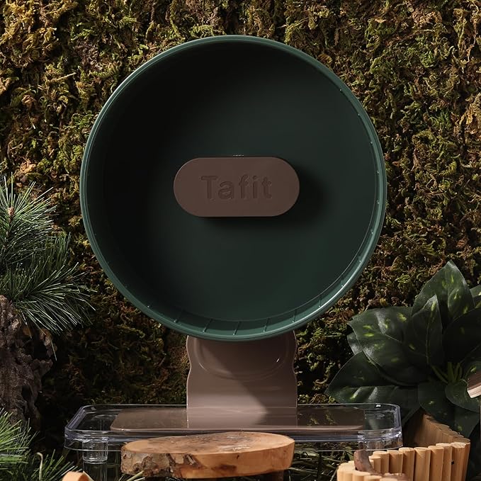 Quiet Hamster Wheel 10.2 Inch Dual-Bearings Silent Small Animals Running Exercise Wheel Height Adjustable for Syrian Hamsters, Gerbils, Rats, or Other Small Pets, Avocado Green