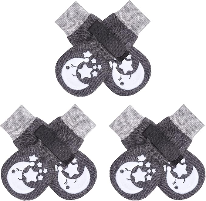 BEAUTYZOO Anti-Slip Dog Socks,Dog Shoes for Hot/Cold Pavement,Paw Protectors with Grips 3 pairs for Puppy Small Medium Large Senior Old Dogs,Dog Socks to Prevent Licking and Hardwood Floor Protection