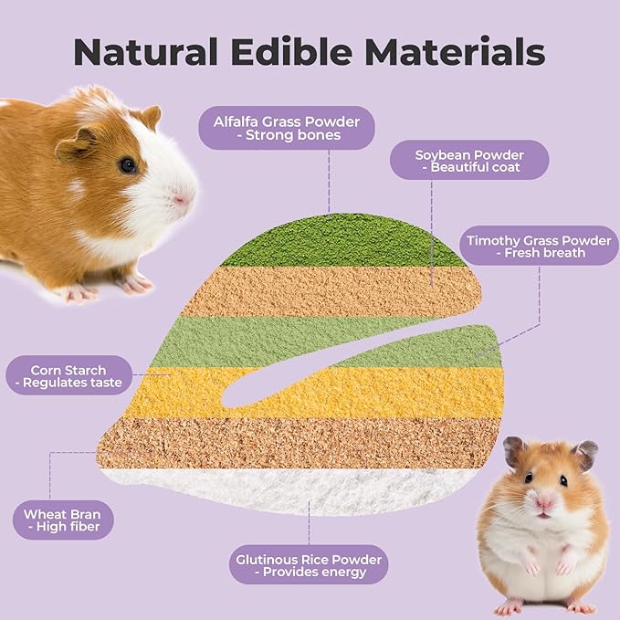 mini&moe Hamster Chew Toys for Teeth – Guinea Pig Chew & Treats Natural Edible Apple Wood Sticks Improve Dental Health Hamster Enrichment Toys for Rabbit, Bunny, Chinchilla, Gerbils, Rat