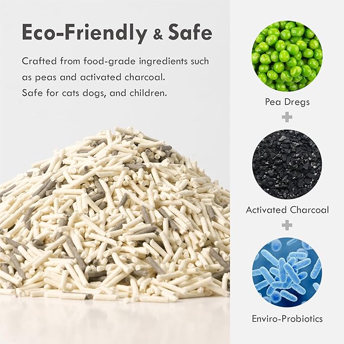 Lady N Pellet Tofu Cat Litter, Strong Clumping Ultra Absorbent, Dust-Free Low Tracking, Enviro-probiotic and Activated Carbon for Odor Control 18lb (2 Packs Unscented)