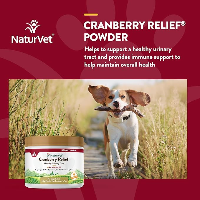 NaturVet – Cranberry Relief Plus Echinacea | Helps Support a Healthy Urinary Tract & Immune System (50g Powder)