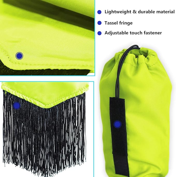 Harrison Howard Smooth Lightweight Adjustable Fastener Nylon Horse Tail Bag with Fringe