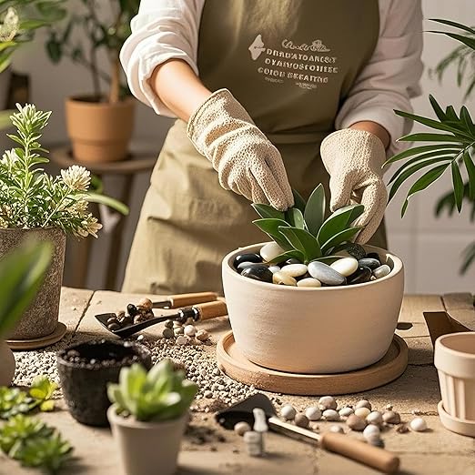 Pebbles for Indoor Plants, 10lbs Colorful Pebbles 1-2 Inch Decorative River Rocks for Planters, High Polished Stones for Vase Filler Fish Tank Landscaping Garden