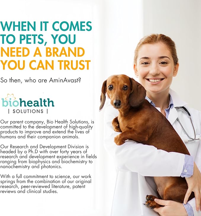 AminAvast Small Dogs & Cat Kidney Support - Promotes Healthy Kidney Support in Cats & Small Dogs - 300mg, 60 Capsule