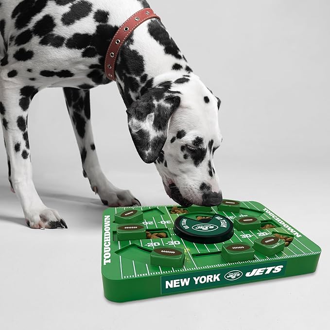 Pets First NFL New York Jets Large Puzzle Toy, Dog Puzzle Treat Toy, New Large Size, Interactive Dog Treat Toy, Dog Slow Feeding Toy