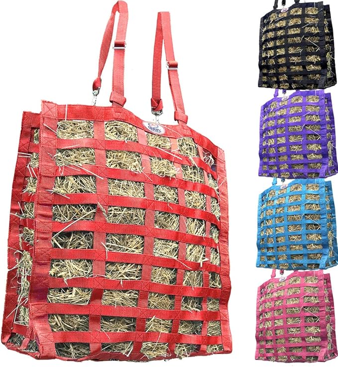 Derby Originals Supreme 4-Sided Slow Feed Hay Bag – Patented, 1-Year Warranty, 3.5" & 1.75" Openings
