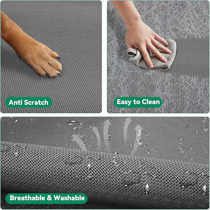 Elevated Dog Bed Raised Outdoor Dog Cot for Medium Dogs, Installation Requires No Tools, Frame with Washable Cooling Breathable Mesh Anti-Slip Feet, Indoor Pet Bed, Grey, 35.4 Inches