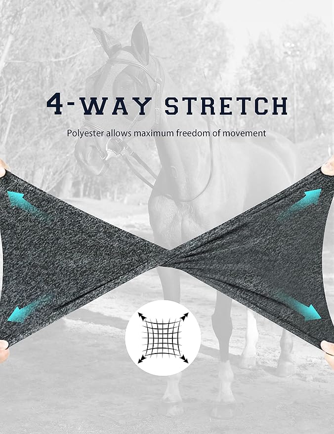 Horse Fly Mask with Ears, UV Protection Mask for Horses, Elasticity Mask with Big Mesh Eye Covers, Snug Fitting Comfortable Breathable Lightweight Dappled Gray Cob