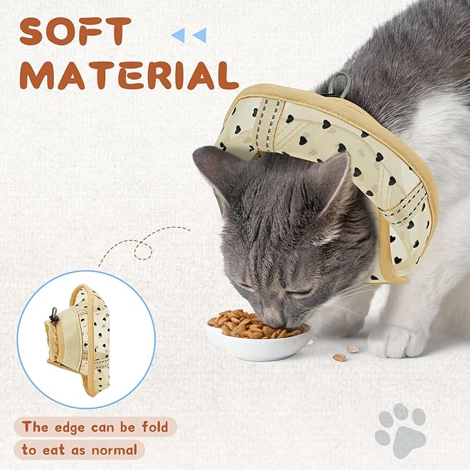 Supet Soft Air Mesh Cat Cone Collar Alternative, Adjustable Breathable, Lightweight Anti Scratch (M)