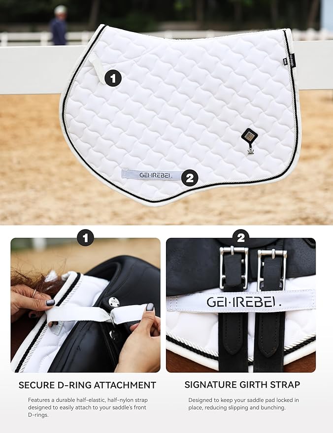 Close Contact Non-Slip Design Horse Riding Pad Moisture-Wicking Shock Absorbing English Saddle Pad for Horses