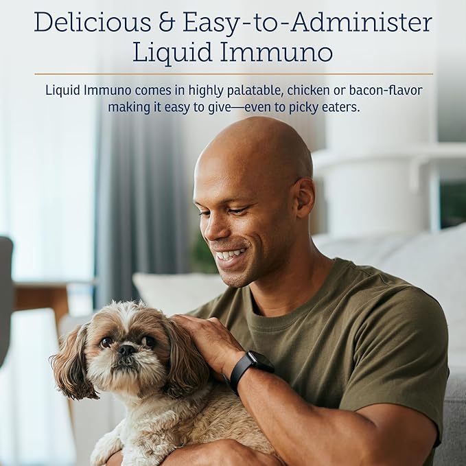 Rx Vitamins Liquid Immuno Dog & Cat Immune Support - Reishi Mushroom Supplement for Dogs & Cats Plus L-Lysine for Cats - Ideal Dog Eye Supplements, Immunity Booster Cat Supplements - 4 oz