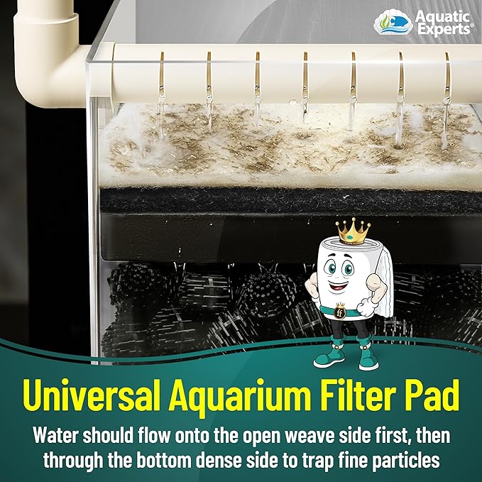Aquatic Experts Aquarium Filter Floss for Fish Tank Filters - FilterFirst Aquarium Filter Pad - Media Roll for Crystal Clear Water, 3/4" - 1" Thick (12 Inch Wide, 24 Feet Long)