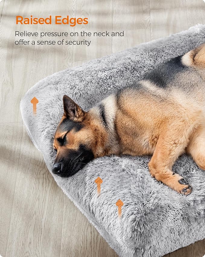 Feandrea Dog Bed, Orthopaedic Dog Sofa Bed for Large Dogs, Waterproof Ped Bed with Removable Washable Cover, 48 x 33.5 x 9.5 Inches, Gray Ombré UPGW234G01