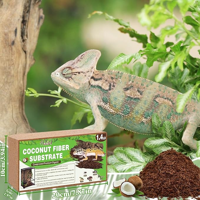 Halatool 4Pack Coconut Fiber Substrate Natural Premium Coco Coir Terrarium Aquarium Substrate for Reptile Tank Tortoise Habitat Beard Dragon Leopard Gecko Snake Tarantula Worm Bins Hermit Crab Snake
