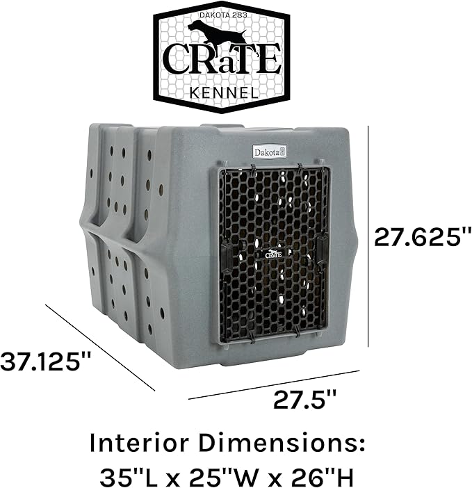 Dakota 283 Crate - Canine Rough and Tough Economy Kennel (Dark Granite, Large)