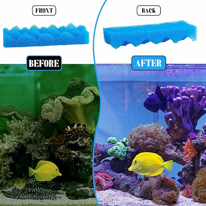 Maxcheck 10 Pack Compatible with 206/207 Blue Bio Sponge Value, Replacement Filter Media Sponge Pads for Aquarium