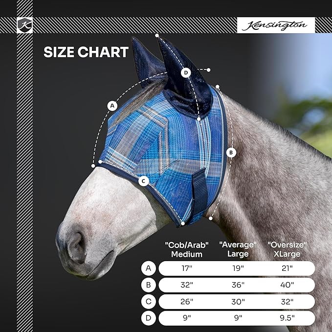 Kensington Signature Fly Mask w/Web Trim, Soft Mesh Ears & Forelock Opening Size: M-Small Horse Color: 2017 - Lavender Mint