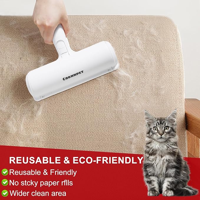 Pet Hair Removal Tool – Reusable Lint Roller for Dogs & Cats – Self-Cleaning Fur Remover Brush - Portable, Multi-Surface Fur Removal Tool - Pet Hair Removal Tool for Car & Home