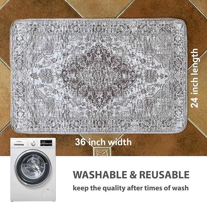 nunubaby Washable Pee Pads for Dogs, Stylish, Non-Slip and Leak-Proof Pee Pads. Reusable Potty Pads for Dogs for Crates and Floors.(Brown/Geo, 24" x36")