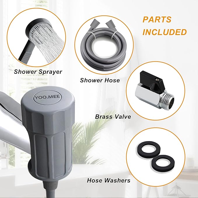 Pets Shower Attachment, Quick Connect on Tub Spout w/Front Diverter, Ideal for Washing Pets and Cleaning Tub, Portable and Convenience