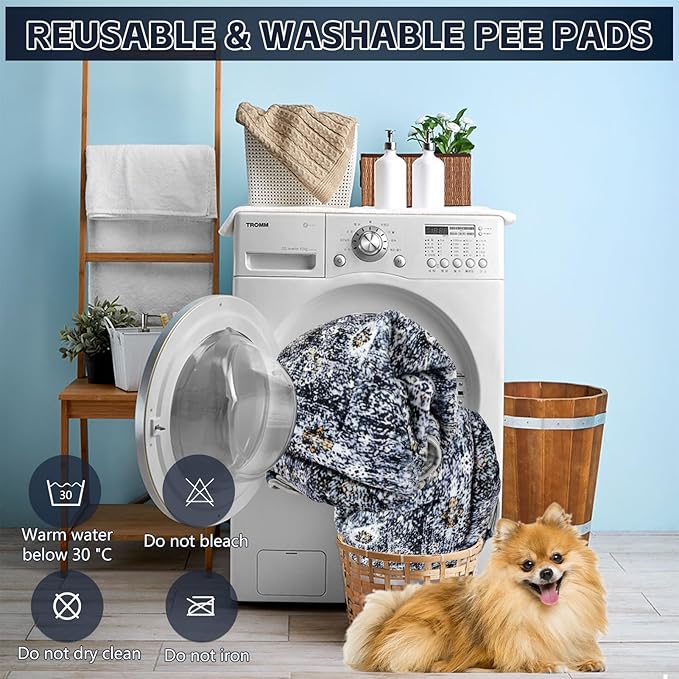 Washable Thickened Pee Pads for Dogs, 2 Pack (36"x42") Upgrade Reusable Puppy Pads with Non-Slip Rug, Super Absorbent Leakproof Puppy Training & Whelping Pads for Dogs, Doggie