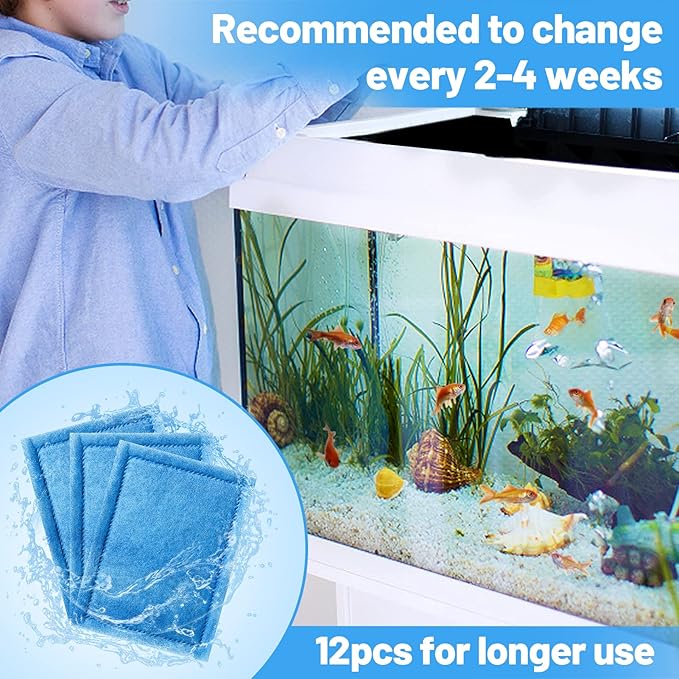 MEWTOGO 12 Pcs 10-20 Gallon Aquarium Filter Replacement for EZ-Change #2, Fish Tank Filter Cartridge for AquaTech Brand 10 to 20 Power Filters for Healthier Fish