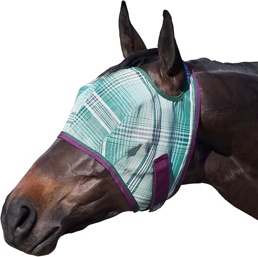 Kensington Fly Mask Web Trim Protects Horses Face and Eyes from Bites and Sun Rays While Allowing Full Visibility Ears and Forelock Able to Come Through The Mask, Small, Imperial Jade