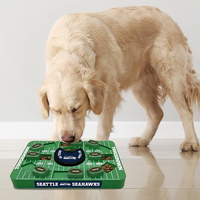 Pets First NFL Seattle Seahawks Large Puzzle Toy, Dog Puzzle Treat Toy, New Large Size, Interactive Dog Treat Toy, Dog Slow Feeding Toy